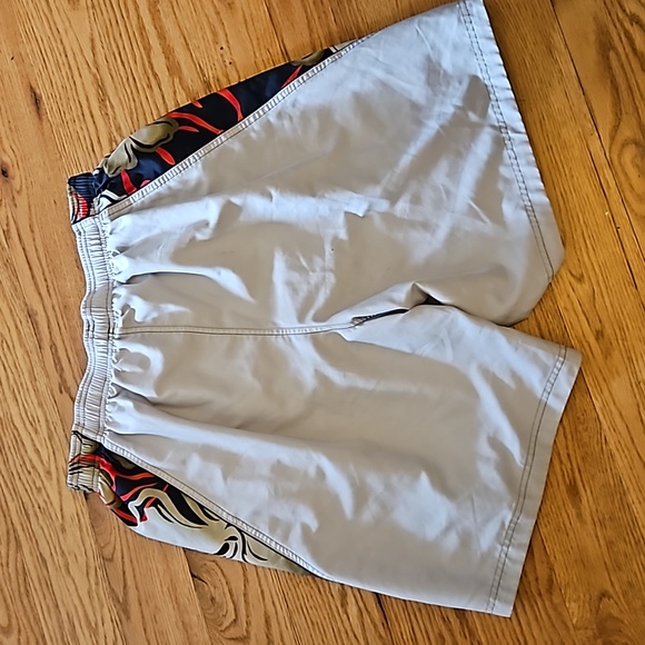 SPEEDO SWIM TRUNKS XL MEN'S  TAN NAVY BLUE RED POCKETS - Picture 7 of 8